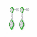 Load image into Gallery viewer, Art deco Style Double Drop Marquise Earrings with Diamond - Shahin Jewelry
