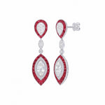 Load image into Gallery viewer, Art deco Style Double Drop Marquise Earrings with Diamond - Shahin Jewelry
