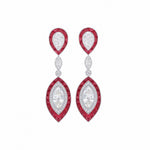 Load image into Gallery viewer, Art deco Style Double Drop Marquise Earrings with Diamond - Shahin Jewelry
