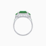 Load image into Gallery viewer, Art Deco Style Double Halo Asscher Cut Ring with Customizable French-Cut Gemstone (Mounting) - Shahin Jewelry