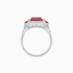 Load image into Gallery viewer, Art Deco Style Double Halo Asscher Cut Ring with Customizable French-Cut Gemstone (Mounting) - Shahin Jewelry