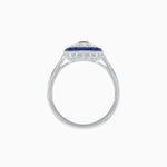 Load image into Gallery viewer, Art Deco Style Double Halo Ring Mounting with Emerald Cut Center Stone and Calibre-Cut Gemstone Halo - Shahin Jewelry