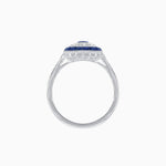 Load image into Gallery viewer, Art Deco Style Double Halo Ring Mounting with Emerald Cut Center Stone and Calibre-Cut Gemstone Halo - Shahin Jewelry