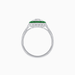 Load image into Gallery viewer, Art Deco Style Double Halo Ring Mounting with Emerald Cut Center Stone and Calibre-Cut Gemstone Halo - Shahin Jewelry