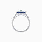 Load image into Gallery viewer, Art Deco Style Double Halo Ring Mounting with Emerald Cut Center Stone and Calibre-Cut Gemstone Halo - Shahin Jewelry