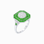 Load image into Gallery viewer, Art Deco Style Double Halo Ring with Diamond - Shahin Jewelry
