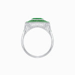 Load image into Gallery viewer, Art Deco Style Double Halo Ring with Gemstone - Shahin Jewelry
