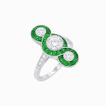 Load image into Gallery viewer, Art Deco Style Dress Ring with Diamond and Gemstone - Shahin Jewelry
