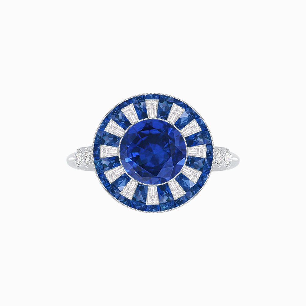 Art Deco Style Dress Ring With Gemstone - Shahin Jewelry