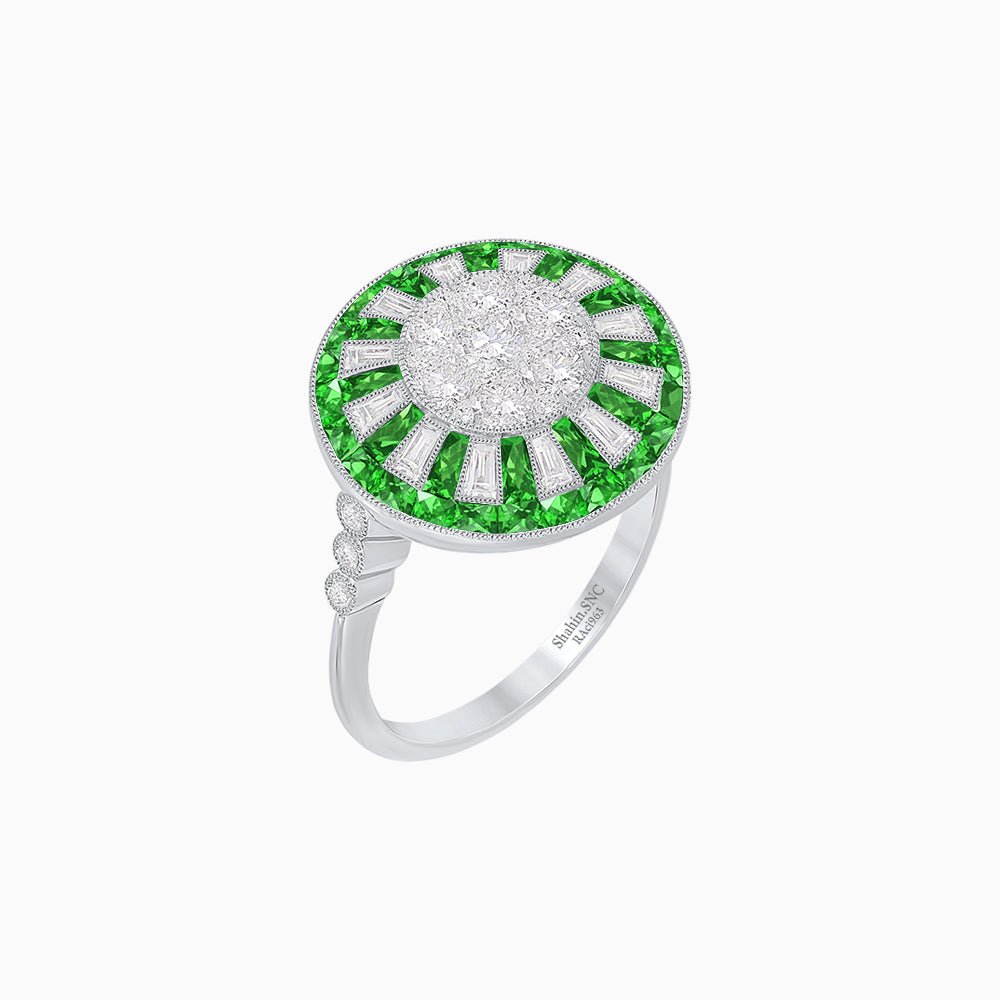 Art Deco Style Dress Ring With Illusion Setting - Shahin Jewelry