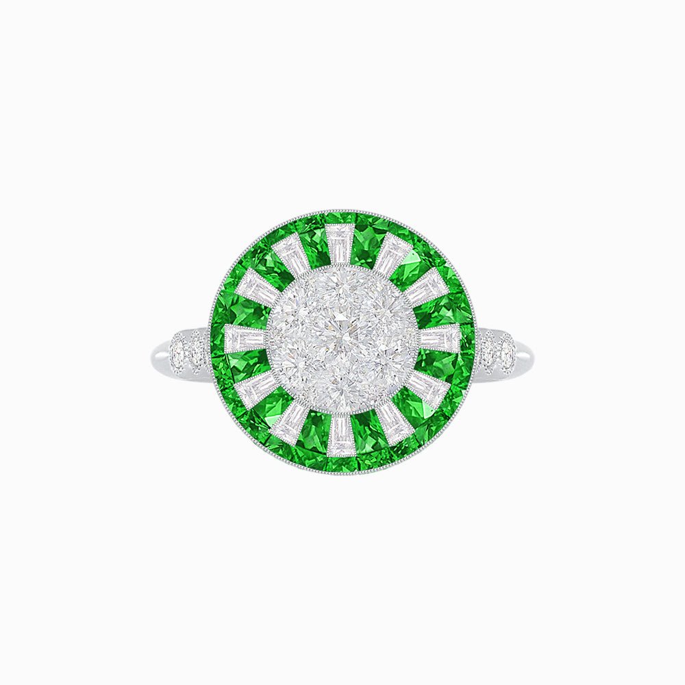 Art Deco Style Dress Ring With Illusion Setting - Shahin Jewelry