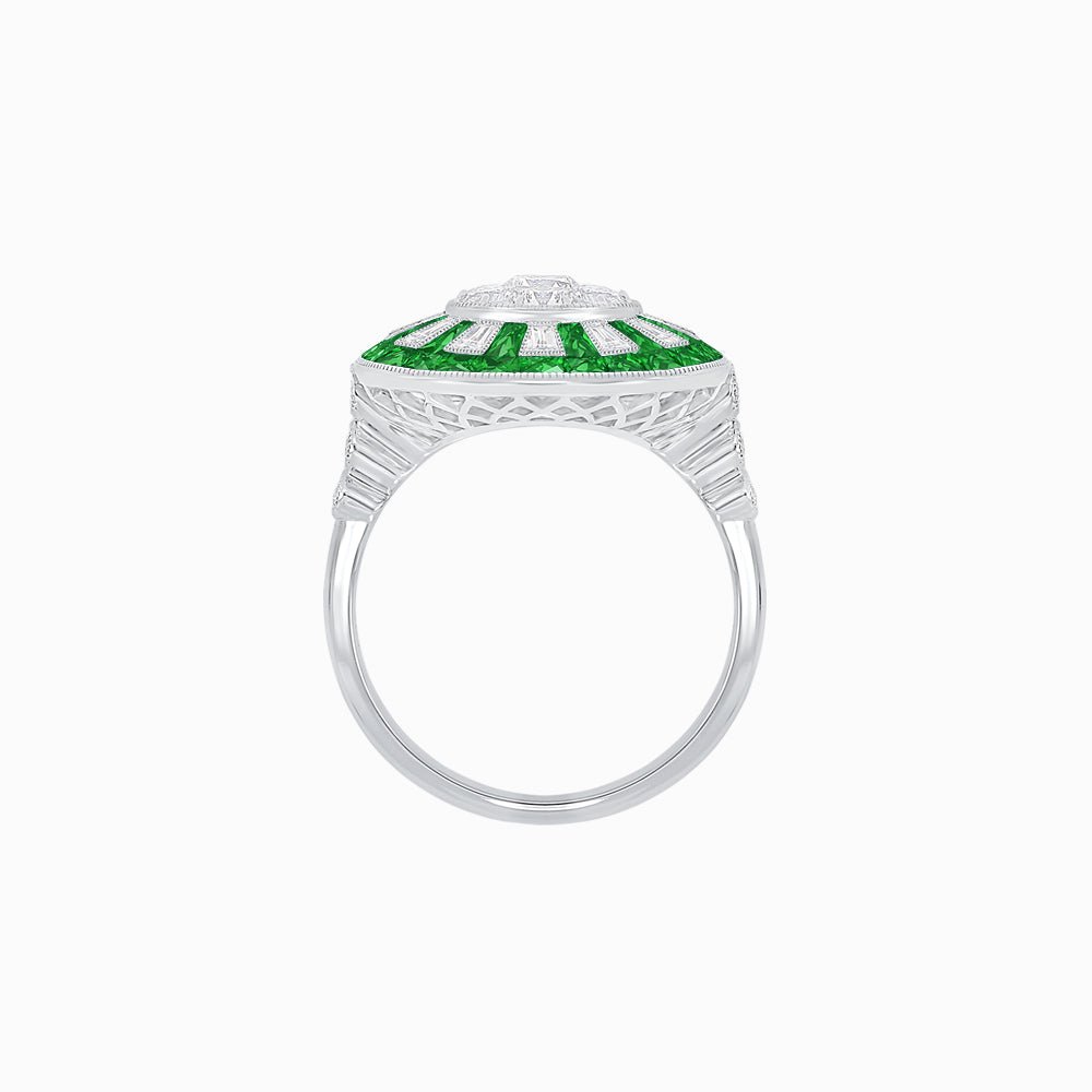 Art Deco Style Dress Ring With Illusion Setting - Shahin Jewelry