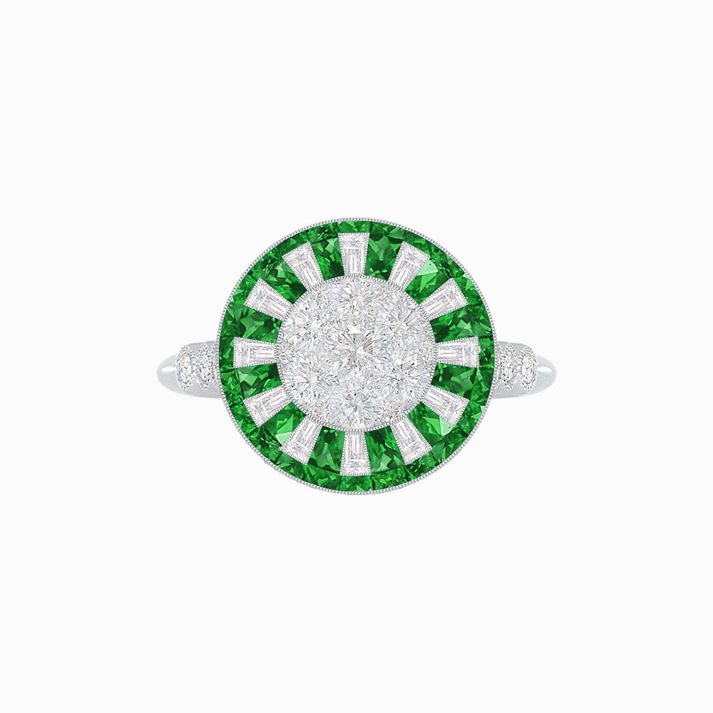 Art Deco Style Dress Ring With Illusion Setting - Shahin Jewelry