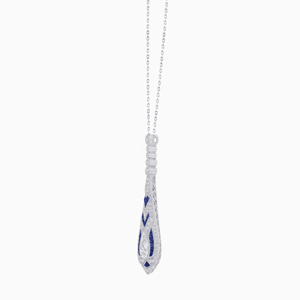 Art Deco Style Drop Pendant - Shahin Jewelry