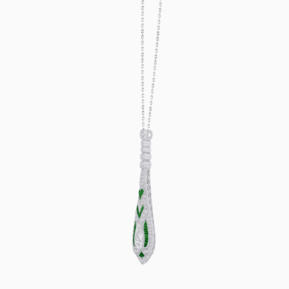 Art Deco Style Drop Pendant - Shahin Jewelry