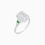 Load image into Gallery viewer, Art Deco Style Emerald Cut Center Stone Ring Mounting with French Cut Accents - Shahin Jewelry