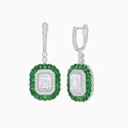Art Deco Style Emerald Cut Diamond Earrings - Shahin Jewelry