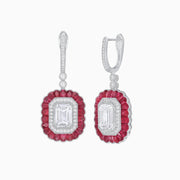Art Deco Style Emerald Cut Diamond Earrings - Shahin Jewelry