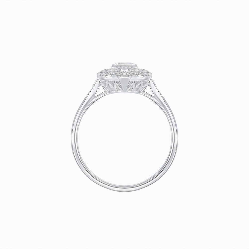 Art Deco Style Emerald Cut Diamond Ring - Shahin Jewelry