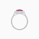 Load image into Gallery viewer, Art Deco Style Emerald Cut Double Halo (French Cut Gemstone and Baguette Halo) Mounting Ring - Shahin Jewelry