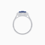 Load image into Gallery viewer, Art Deco Style Emerald Cut Double Halo (French Cut Gemstone and Baguette Halo) Mounting Ring - Shahin Jewelry