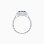 Load image into Gallery viewer, Art Deco Style Emerald Cut Double Halo (French Cut Gemstone and Baguette Halo) Mounting Ring - Shahin Jewelry