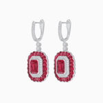 Load image into Gallery viewer, Art Deco Style Emerald Cut Earrings with Gemstones - Shahin Jewelry
