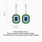Load image into Gallery viewer, Art Deco Style Emerald Cut Earrings with Gemstones - Shahin Jewelry