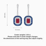 Load image into Gallery viewer, Art Deco Style Emerald Cut Earrings with Gemstones - Shahin Jewelry