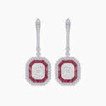 Load image into Gallery viewer, Art Deco Style Emerald Cut Earrings with Illusion Emerald Cut Diamonds - Shahin Jewelry
