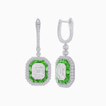 Load image into Gallery viewer, Art Deco Style Emerald Cut Earrings with Illusion Emerald Cut Diamonds - Shahin Jewelry
