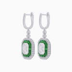 Load image into Gallery viewer, Art Deco Style Emerald Cut Earrings with Illusion Emerald Cut Diamonds - Shahin Jewelry
