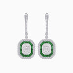 Load image into Gallery viewer, Art Deco Style Emerald Cut Earrings with Illusion Emerald Cut Diamonds - Shahin Jewelry
