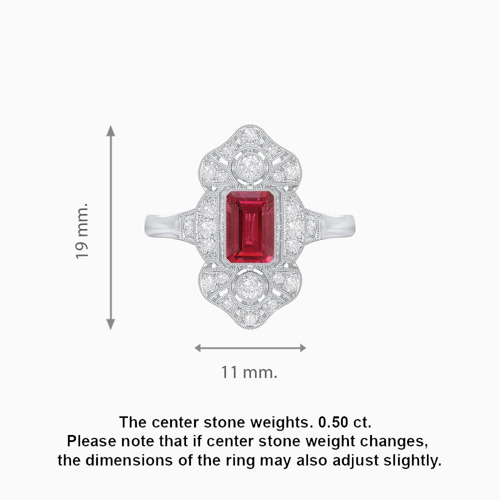 Art Deco Style Emerald Cut Gemstone Ring - Shahin Jewelry