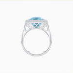 Load image into Gallery viewer, Art Deco Style Emerald Cut Gemstone Ring with Baguette Diamond Halo - Shahin Jewelry