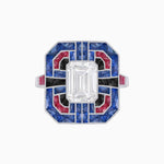 Load image into Gallery viewer, Art Deco Style Emerald Cut Geometric Engagement Ring with Diamond - Shahin Jewelry
