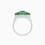 Load image into Gallery viewer, Art Deco Style Emerald Cut Geometric Engagement Ring with Diamond - Shahin Jewelry