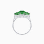 Load image into Gallery viewer, Art Deco Style Emerald Cut Geometric Engagement Ring with Diamond - Shahin Jewelry
