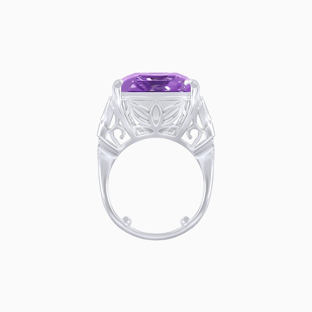 Art Deco Style Emerald Cut Ring Mounting with Baguette and Round Diamonds - Shahin Jewelry