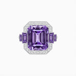 Load image into Gallery viewer, Art Deco Style Emerald Cut Ring Mounting with Diamond Halo and Matching Baguette Side Gemstones - Shahin Jewelry