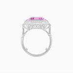 Load image into Gallery viewer, Art Deco Style Emerald Cut Ring Mounting with Diamond Halo and Matching Baguette Side Gemstones - Shahin Jewelry