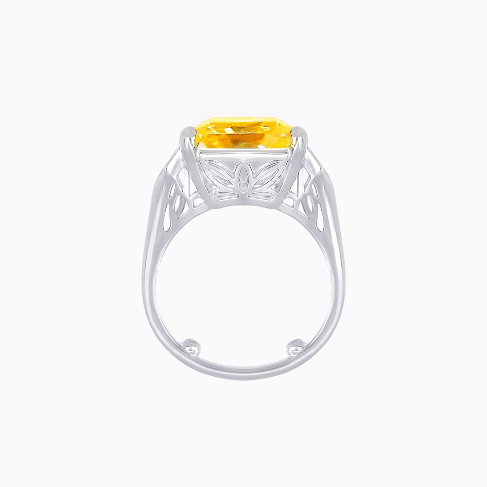 Art Deco Style Emerald Cut Ring with Baguette Diamond Shoulders - Shahin Jewelry