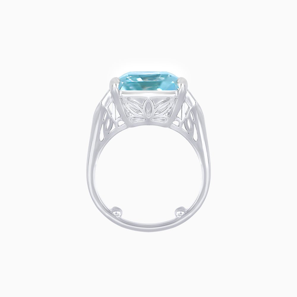 Art Deco Style Emerald Cut Ring with Baguette Diamond Shoulders - Shahin Jewelry