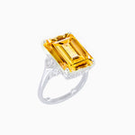 Load image into Gallery viewer, Art Deco Style Emerald Cut Ring with Baguette Diamond Shoulders - Shahin Jewelry