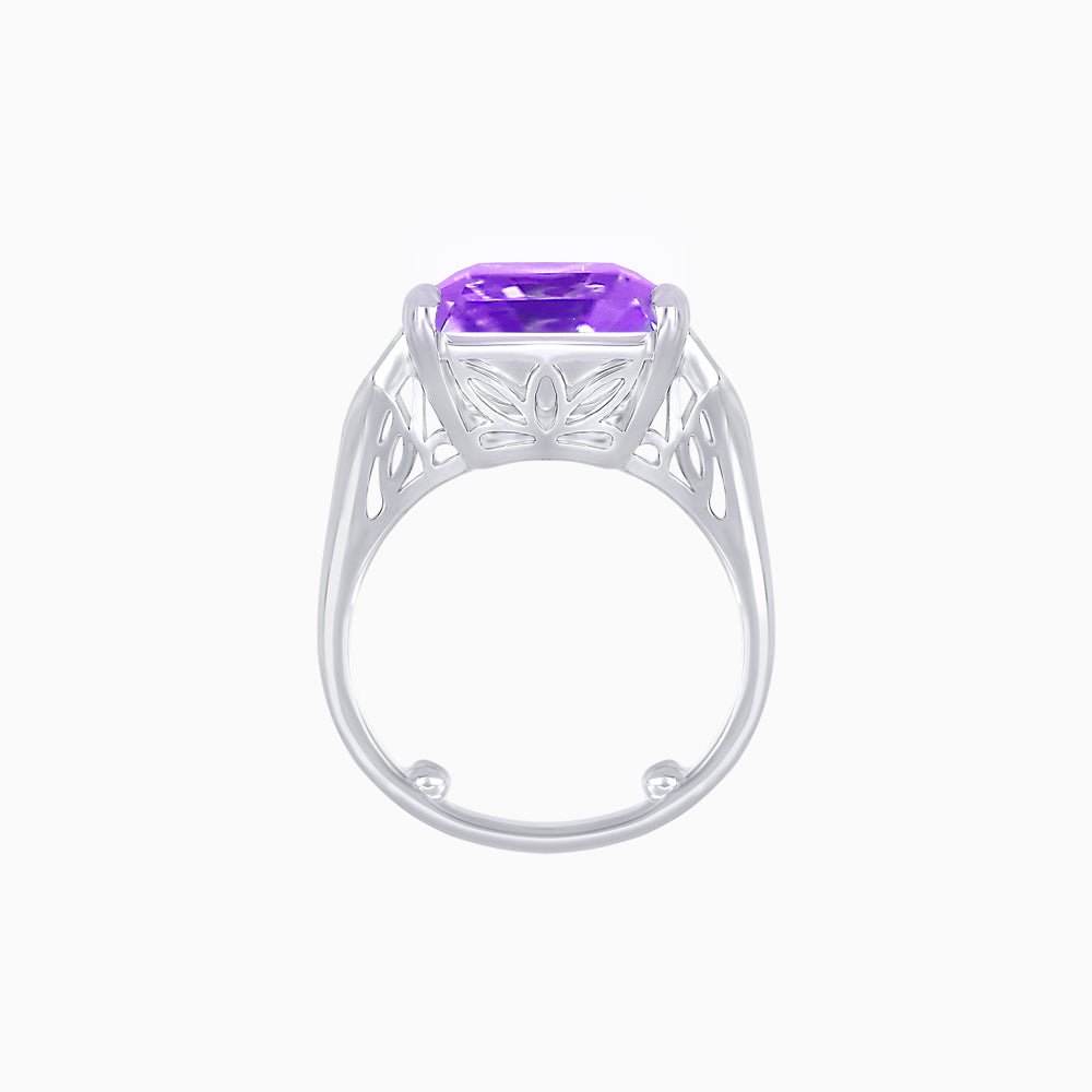 Art Deco Style Emerald Cut Ring with Baguette Diamond Shoulders - Shahin Jewelry