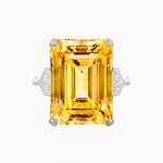 Load image into Gallery viewer, Art Deco Style Emerald Cut Ring with Baguette Diamond Shoulders - Shahin Jewelry