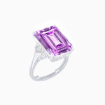 Load image into Gallery viewer, Art Deco Style Emerald Cut Ring with Baguette Diamond Shoulders - Shahin Jewelry