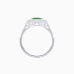 Load image into Gallery viewer, Art Deco Style Emerald Cut Ring with Calibre - Cut Baguette Diamond Halo - Shahin Jewelry