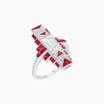 Load image into Gallery viewer, Art Deco Style Emerald Cut Ring with Geometric Elegance - Shahin Jewelry