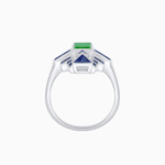 Load image into Gallery viewer, Art Deco Style Emerald Cut Ring with Geometric Elegance - Shahin Jewelry